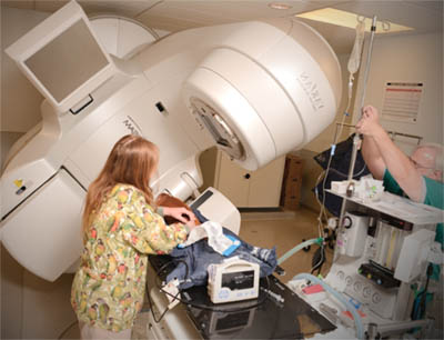 Dog Undergoing Radiation Treatment for Cancer